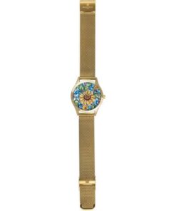 Orologio solo tempo donna Mizzica Il Girasole in acciaio dorato MC107