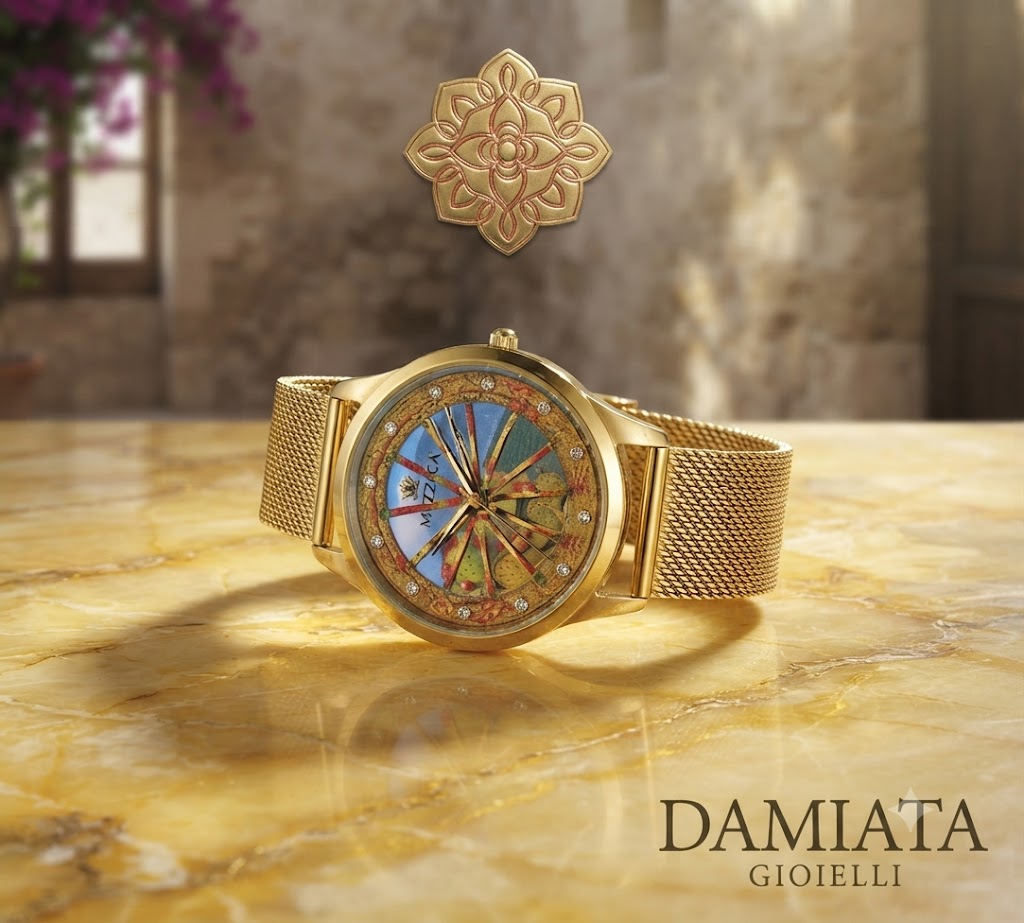 Orologio solo tempo donna Mizzica La Ruota in acciaio doratoMC177