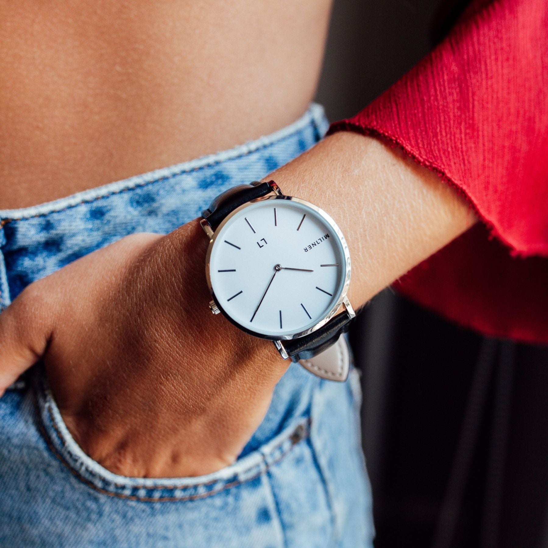 Orologio solo tempo uomo Millner in acciaio e pelle MLW0033