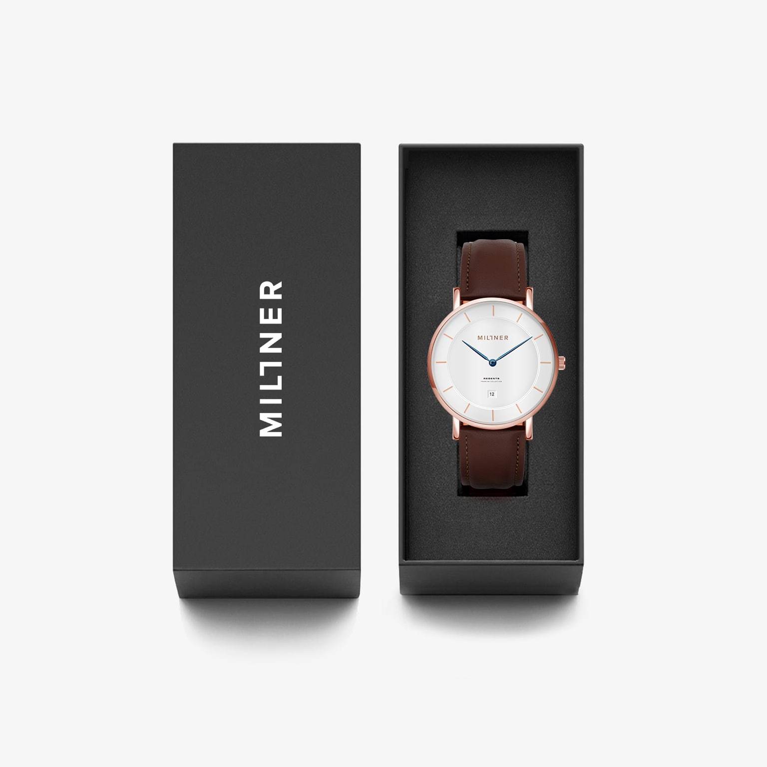 Orologio solo tempo uomo Millner in acciaio e pelle MLW0036