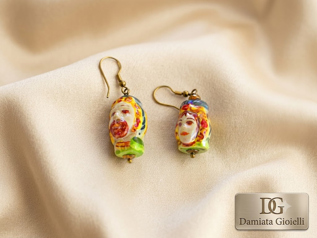 Orecchini donna Damiata Gioielli in argento e ceramiche di Caltagirone ref. MOR0001