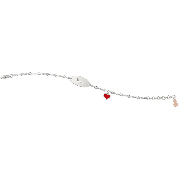 Bracciale a catena bambina Nanán in argento con targhetta incidibile NAN0056