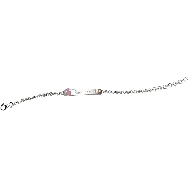 Bracciale a catena bambina Nanán in argento con targhetta incidibile NAN0158
