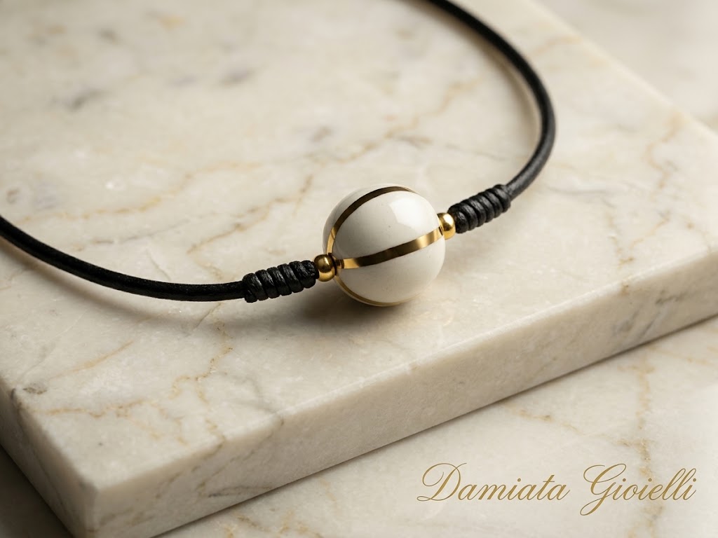Ciondolo donna Noblesse Oblige in cordoncino di cotone e ceramica ref. NGO5306