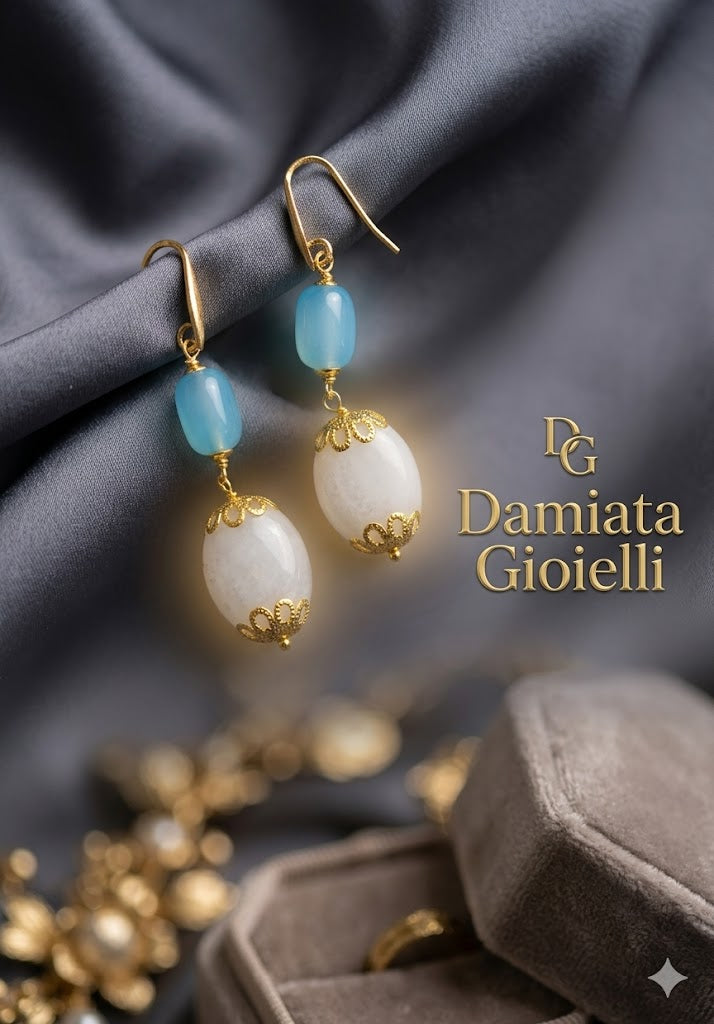 Orecchini pendenti donna Morfea Gioielli in ottone con agata e quarzi OR0001AQ