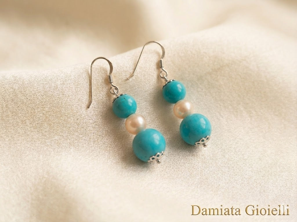 Orecchini pendenti donna Orelù Gioielli in argento e turchese ref. OR0001TP