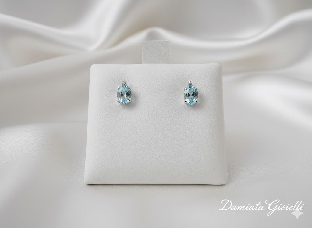 Orecchini donna Lucciole Gioielli in oro bianco, diamanti e topazi OR9KT/2O