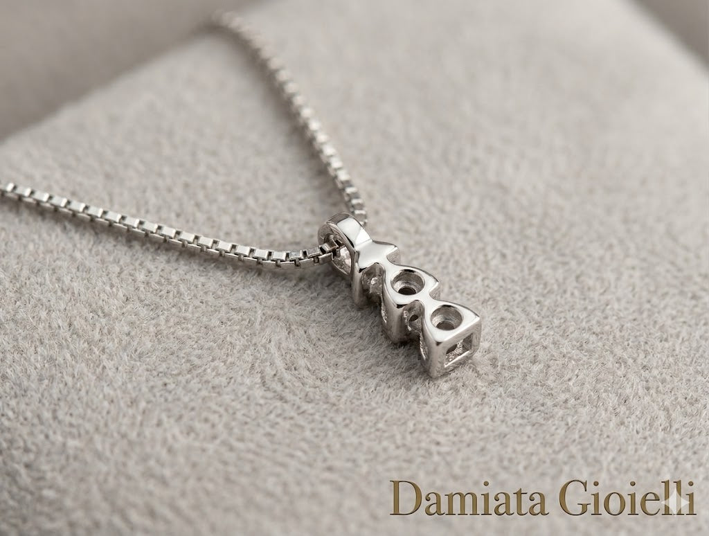 Girocollo trilogy donna Orelù in oro bianco con diamanti ref. ORE3