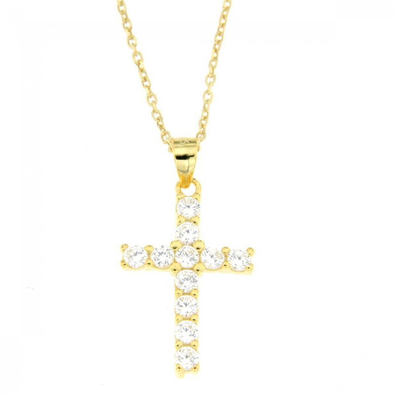 Collana con croce donna Urania Preziosi in argento e zirconi P1638GD