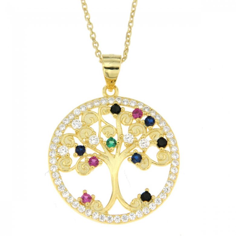 Collana albero della vita donna Urania Preziosi in argento e zirconi P2728MIX