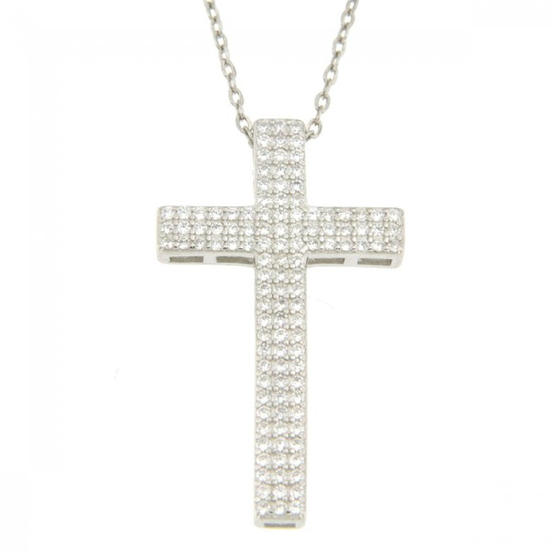 Collana croce donna Urania Preziosi in argento e zirconi P3363