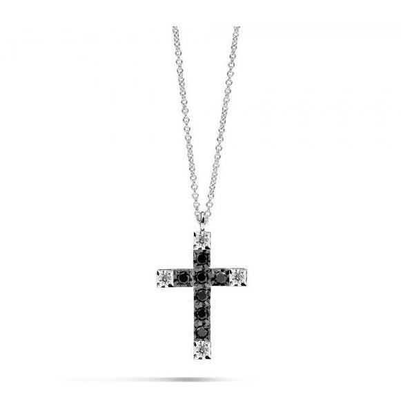 Collana croce donna Recarlo in oro bianco e diamanti P39CR882/KX010-45