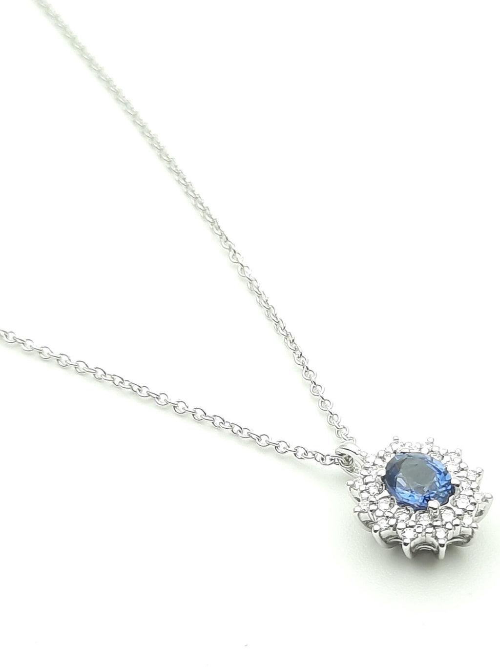 Collana donna Recarlo in oro bianco, diamanti e zaffiro P77CC001/ZB-45