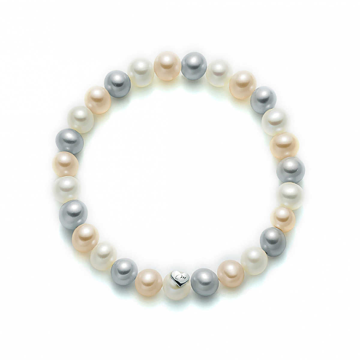 Bracciale elastico filo di perle multicolor donna Miluna in argento 925% PBR1671