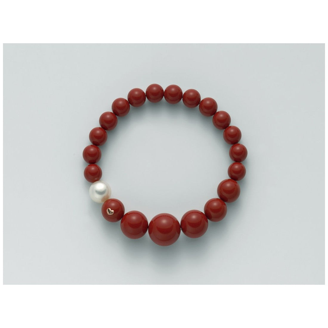 Bracciale elastico a scalare donna Miluna Donna con perla e corallo rosso PBR1802/1