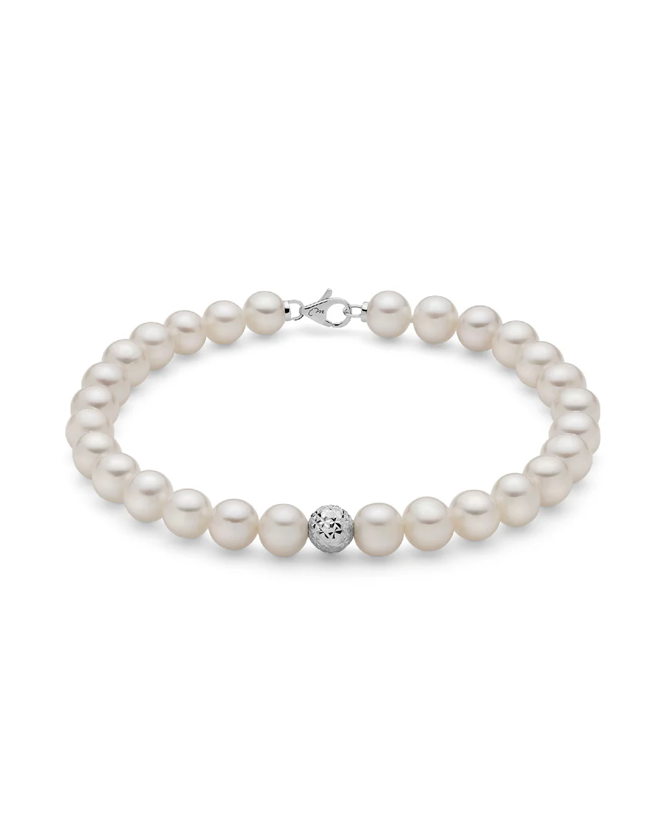 Bracciale donna Miluna filo di perle in oro bianco PBR2302BV