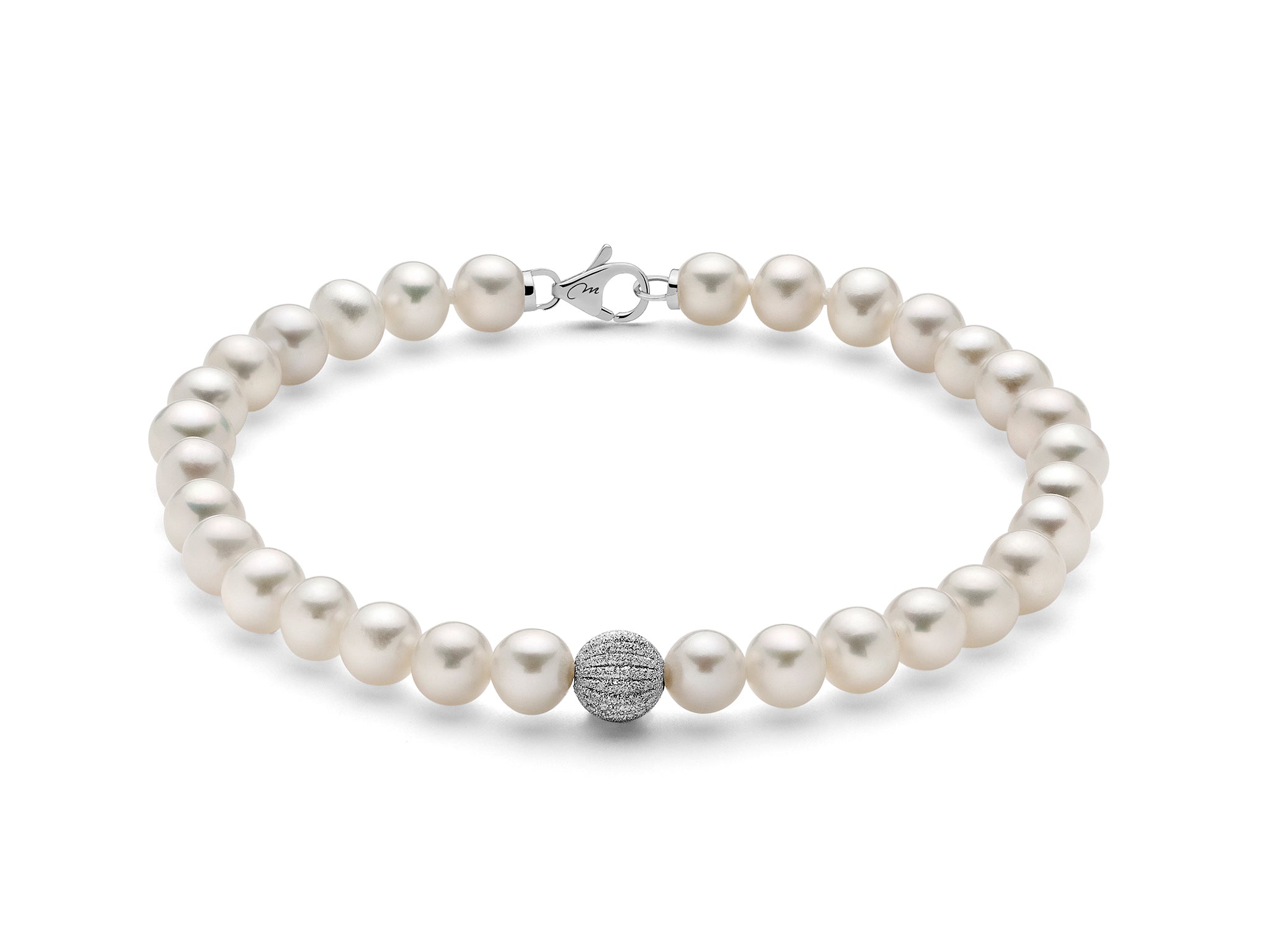 Bracciale filo di perle donna Miluna in oro bianco PBR2534V
