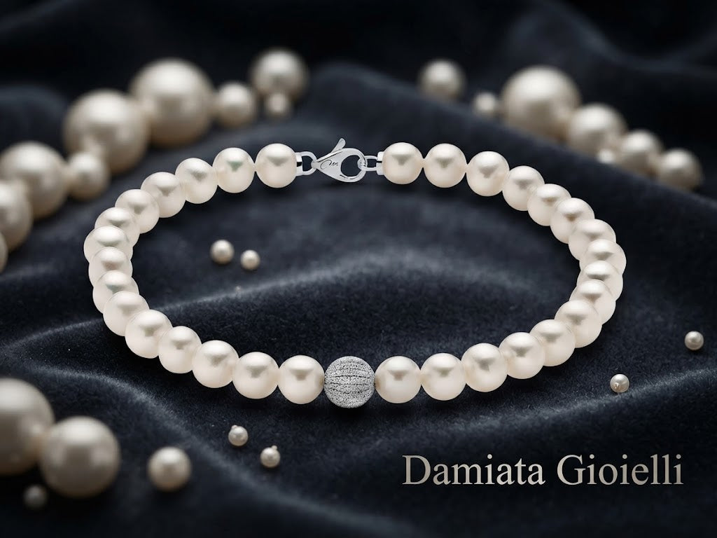 Bracciale filo di perle donna Miluna in oro bianco ref. PBR2534V