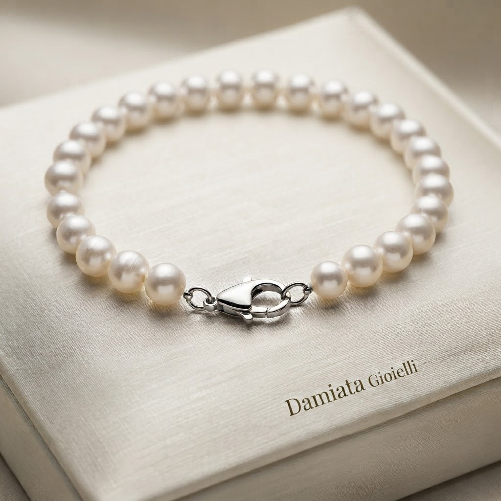 Bracciale donna Miluna filo di perle 5,5-6 in oro bianco ref. PBR2635V