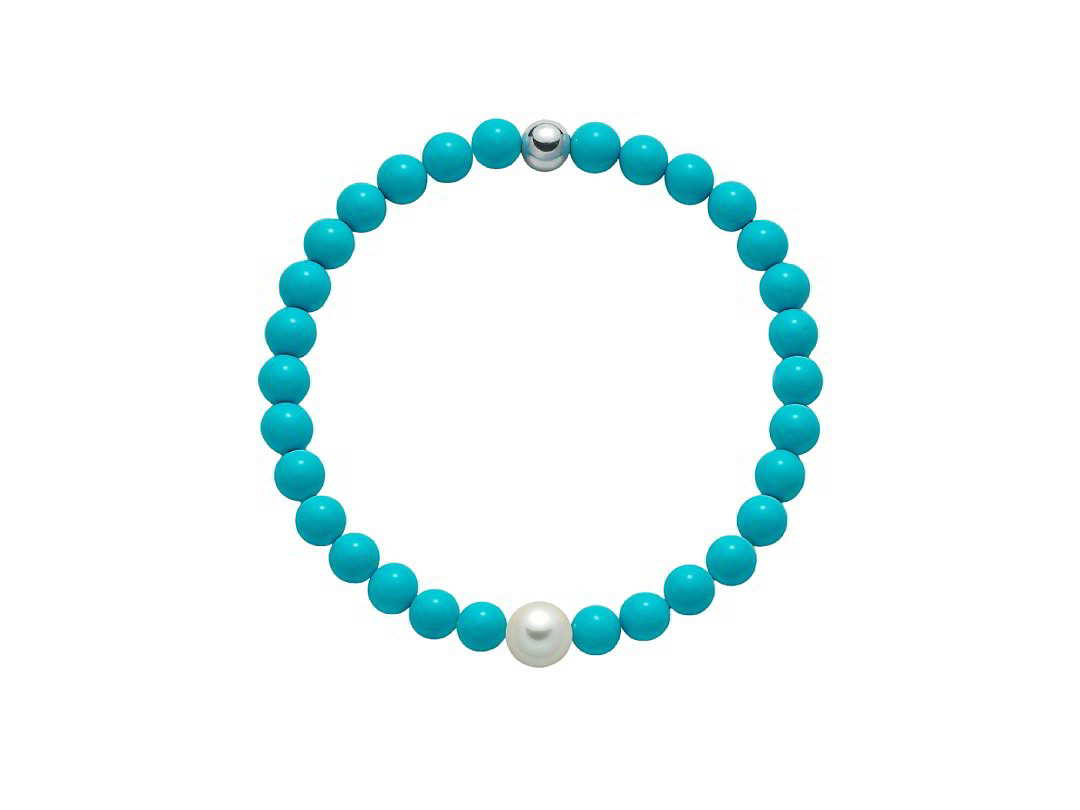 Bracciale elastico donna Miluna in argento, pasta di turchese e perla PBR3206