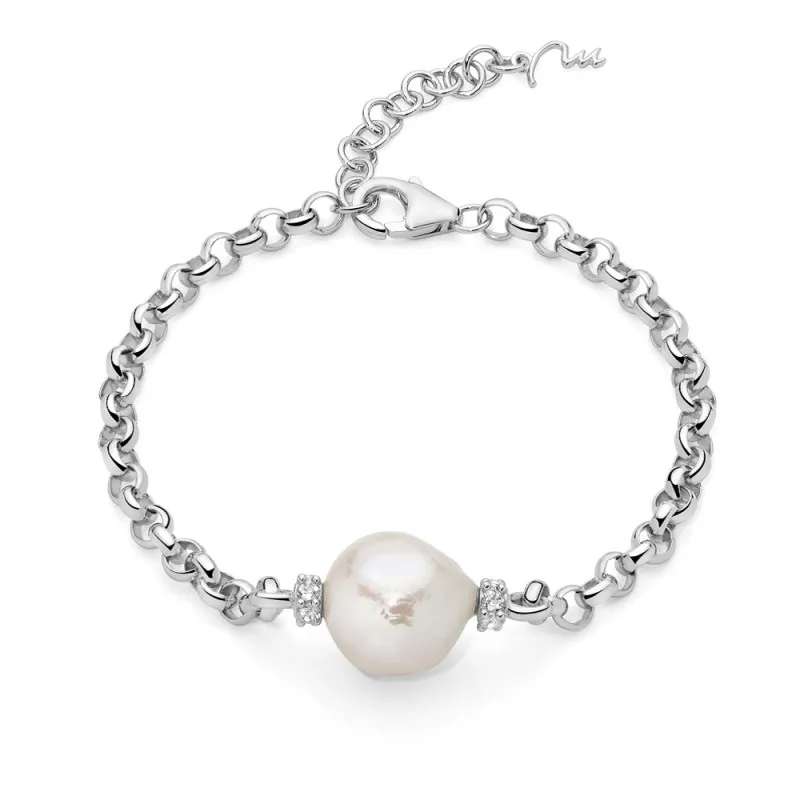 Bracciale donna Miluna in argento, topazi e perla barocca PBR3547B