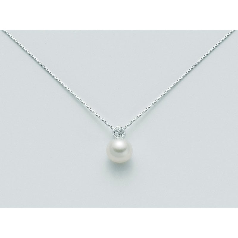 Collana donna Miluna in oro bianco, perla d'acqua dolce e diamanti PCL2171