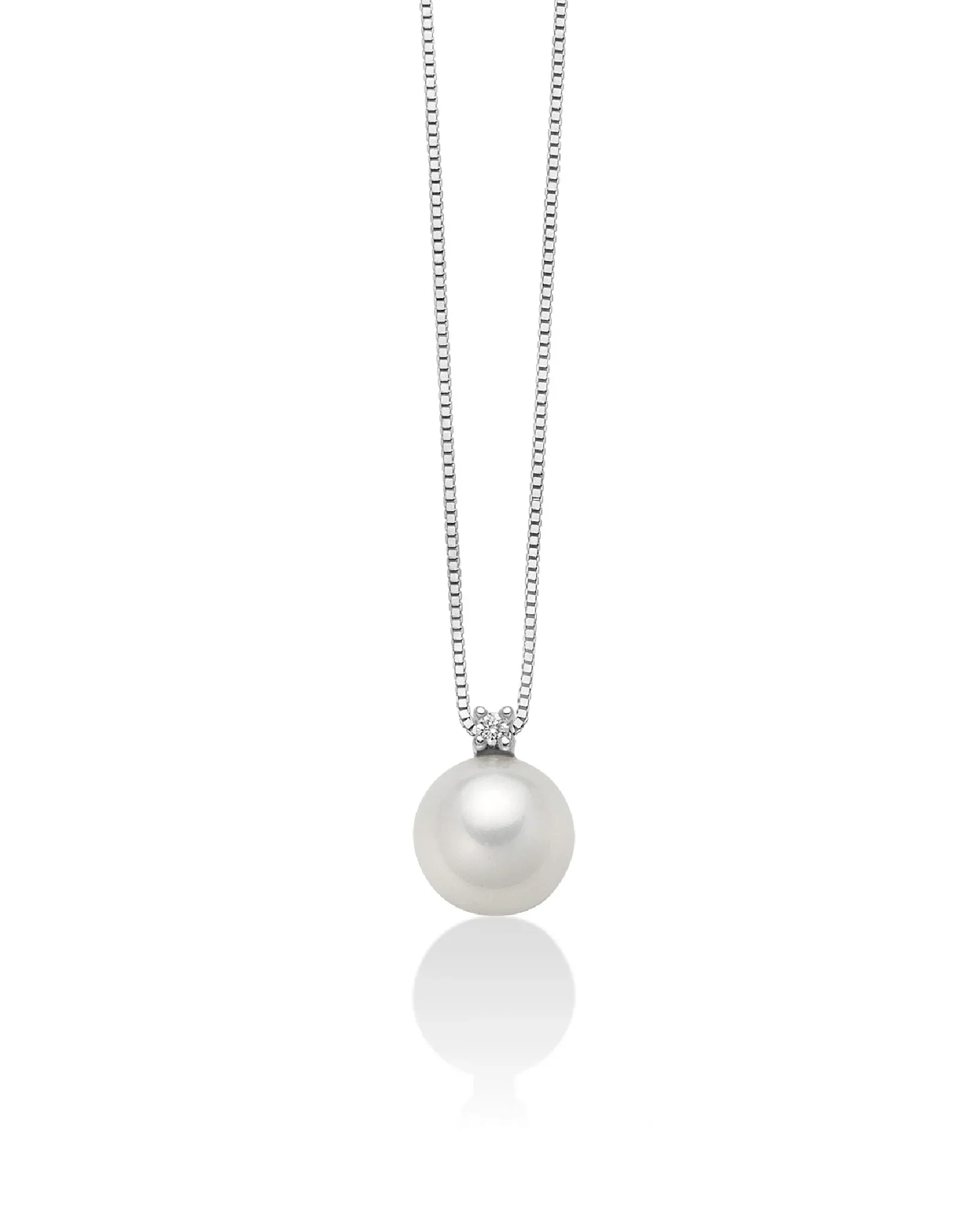 Collana donna Miluna in oro bianco, diamante e perla PCL3932VX