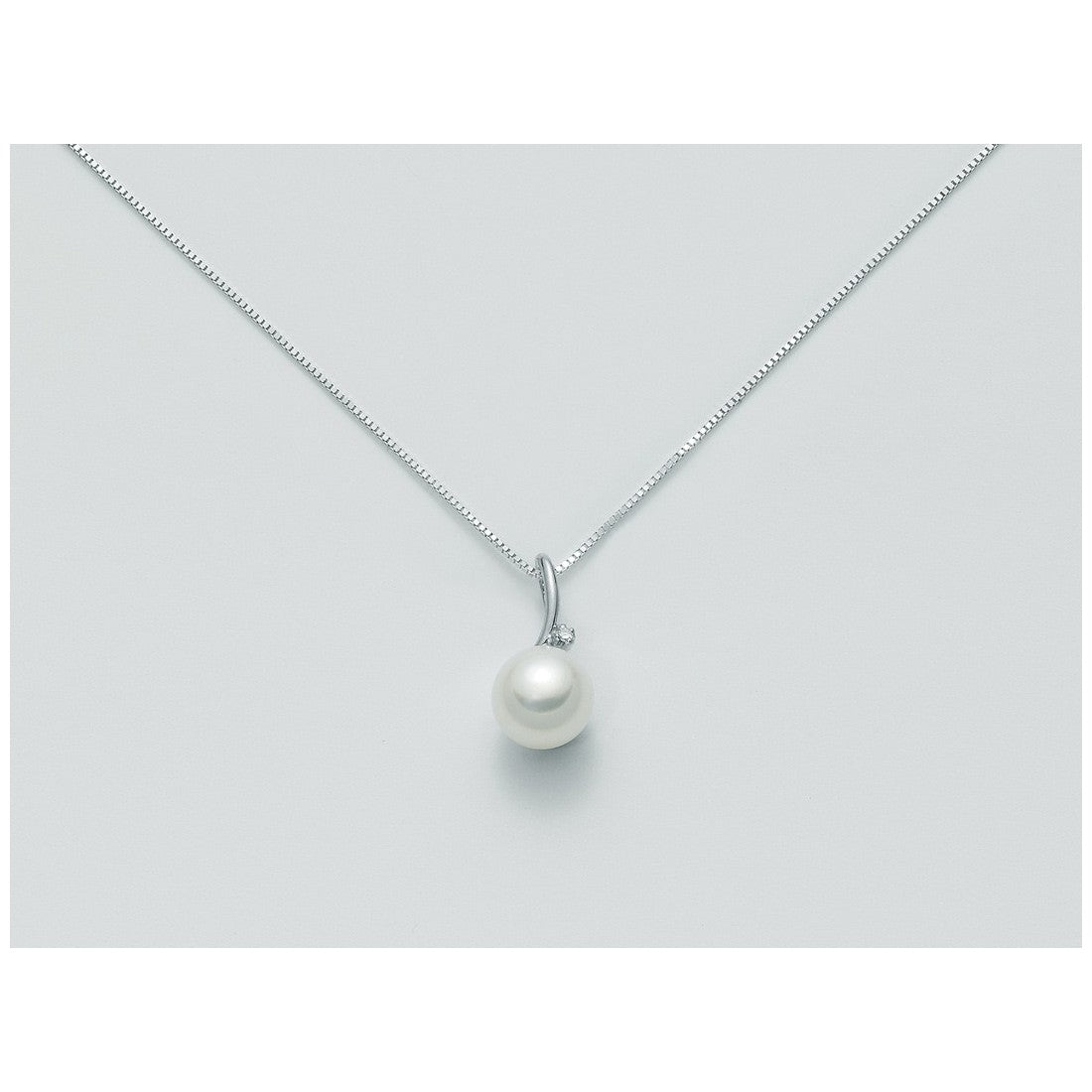 Collana donna Miluna in oro bianco, diamante e perla PCL3933VX