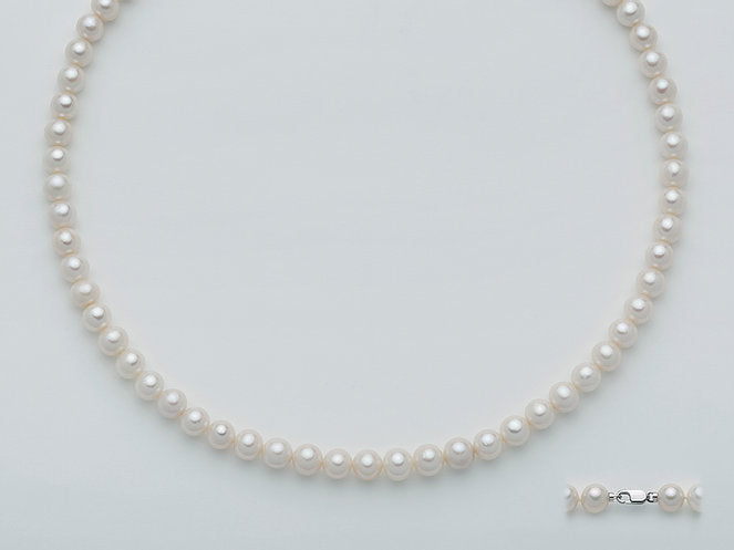 Collana donna Miluna filo di perle in oro bianco PCL4199V