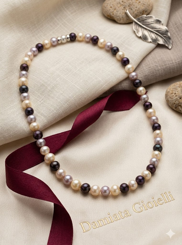 Collana donna Miluna filo di perle multicolor in argento 925% PCL4260