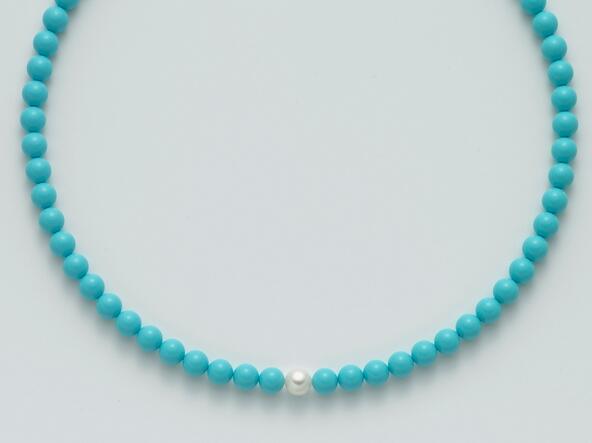 Collana donna Miluna in argento, perla e turchese PCL4432