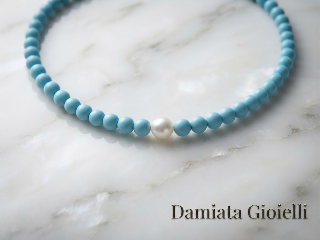 Collana donna Miluna in argento, perla e turchese PCL4432