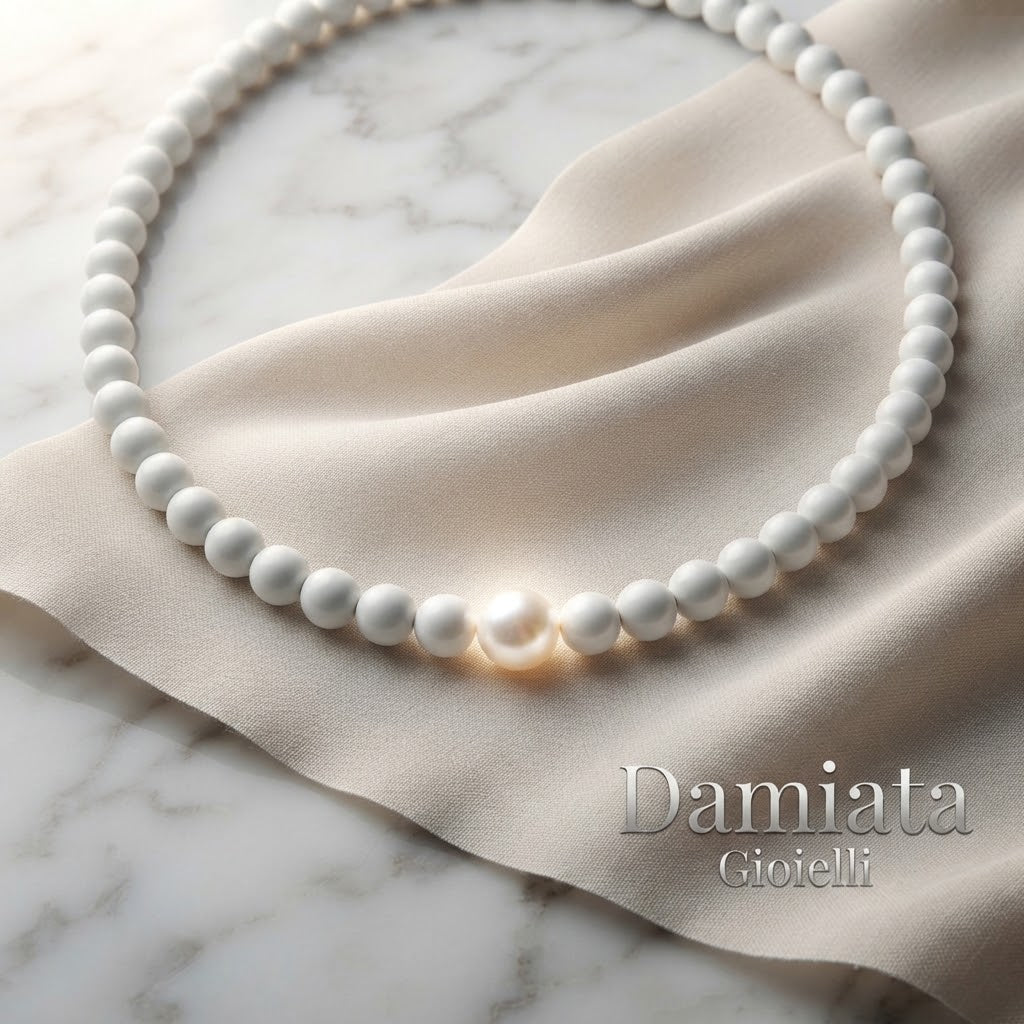 Collana donna Miluna Donna in corallo bianco e perla ref. PCL4442