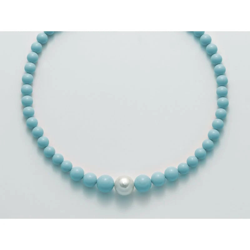 Collana a scalare donna Miluna in argento con turchese e perla PCL4664