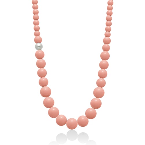 Collana donna Miluna in argento, perla e corallo rosa PCL5077