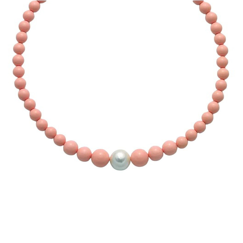 Collana degradè donna Miluna in argento con corallo rosa e perla ref. PCL5317