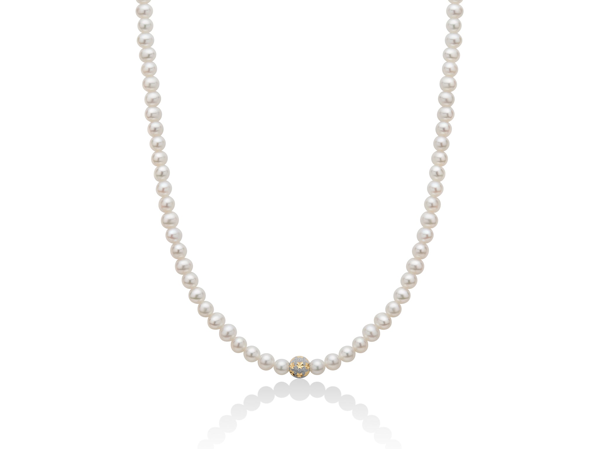 Collana filo di perle donna Miluna in oro giallo e bianco PCL5904V