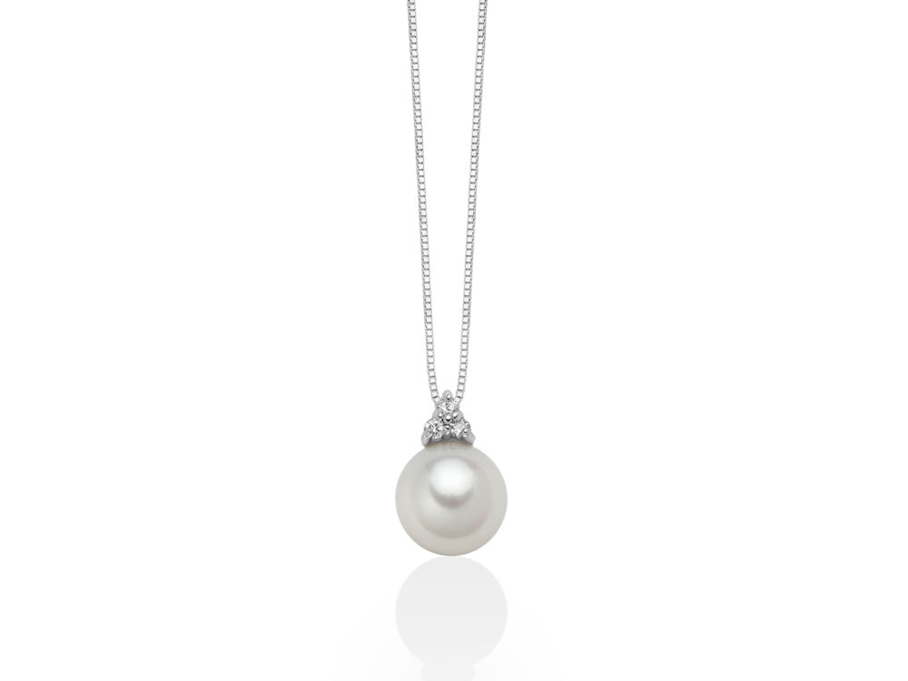 Collana donna Miluna in oro bianco, diamanti e perla PCL6269
