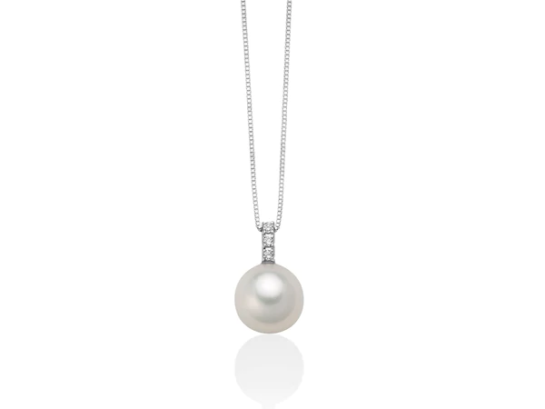 Collana donna Miluna in oro bianco, diamanti e perla PCL6276