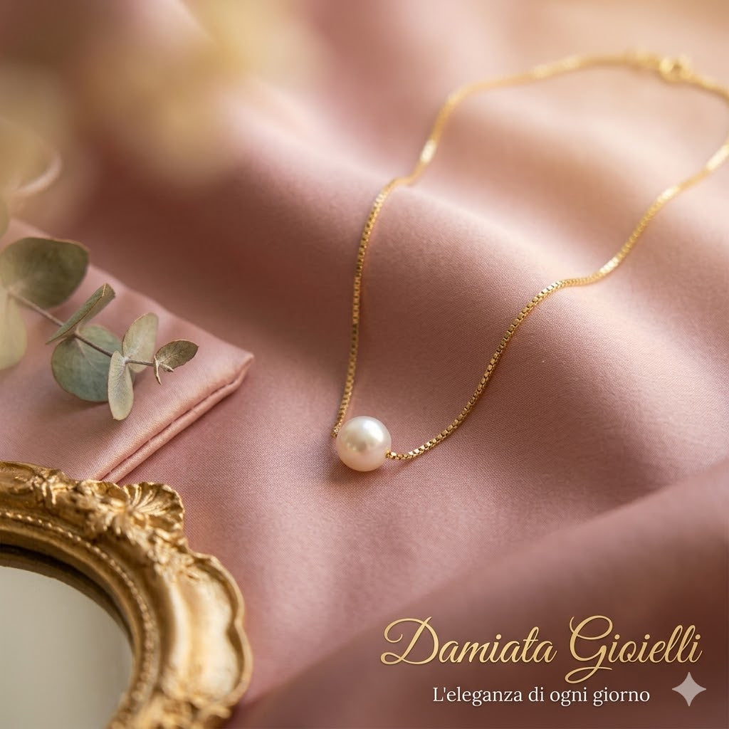Collana donna Nimei in oro giallo e perla PCL765