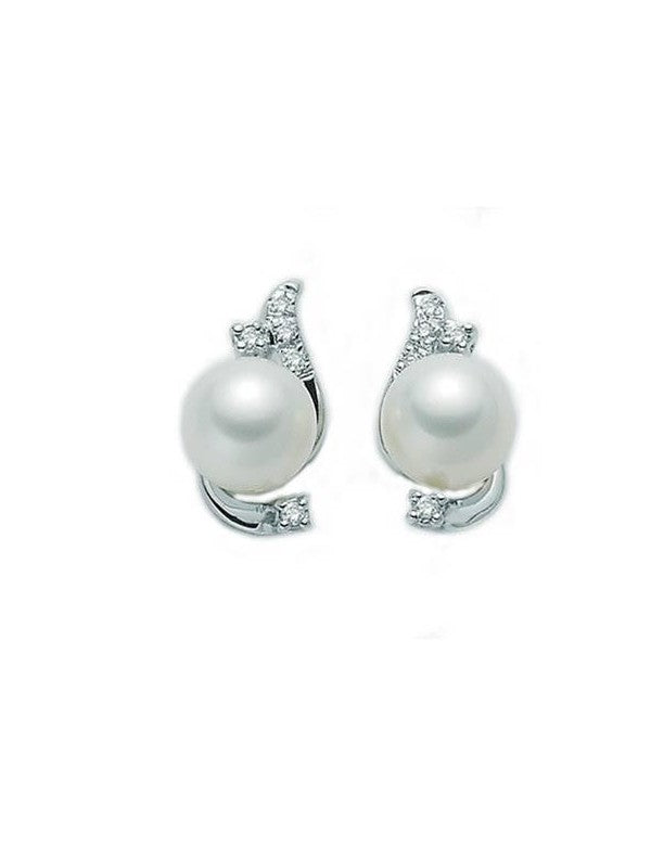 Orecchini donna Miluna in oro bianco, diamanti e perle PER1600