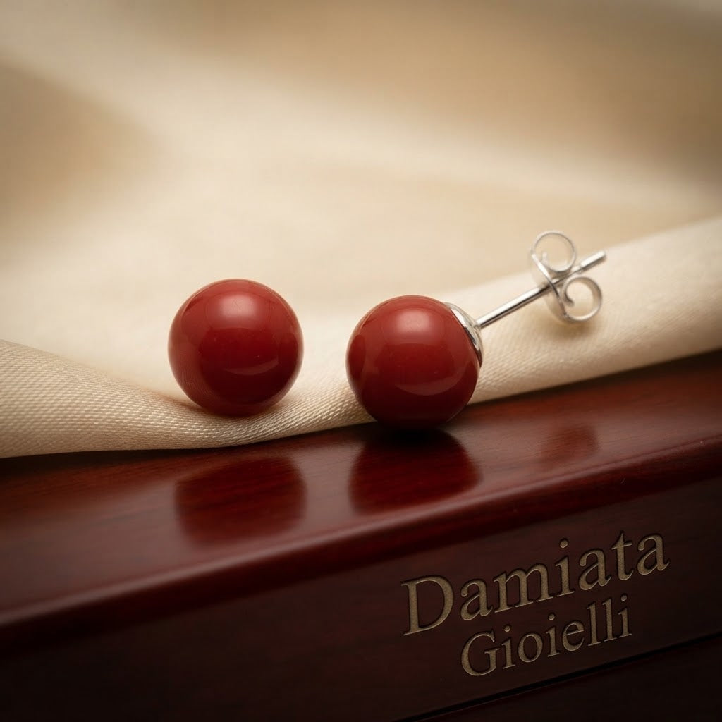 Orecchini donna Miluna in argento e corallo rosso ref. PER2406