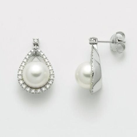 Orecchini donna Miluna in oro bianco, diamanti e perle PER2417A