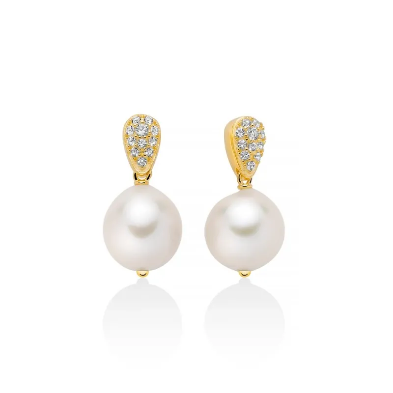 Orecchini donna Miluna in argento dorato, topazi e perle barocche PER2739G