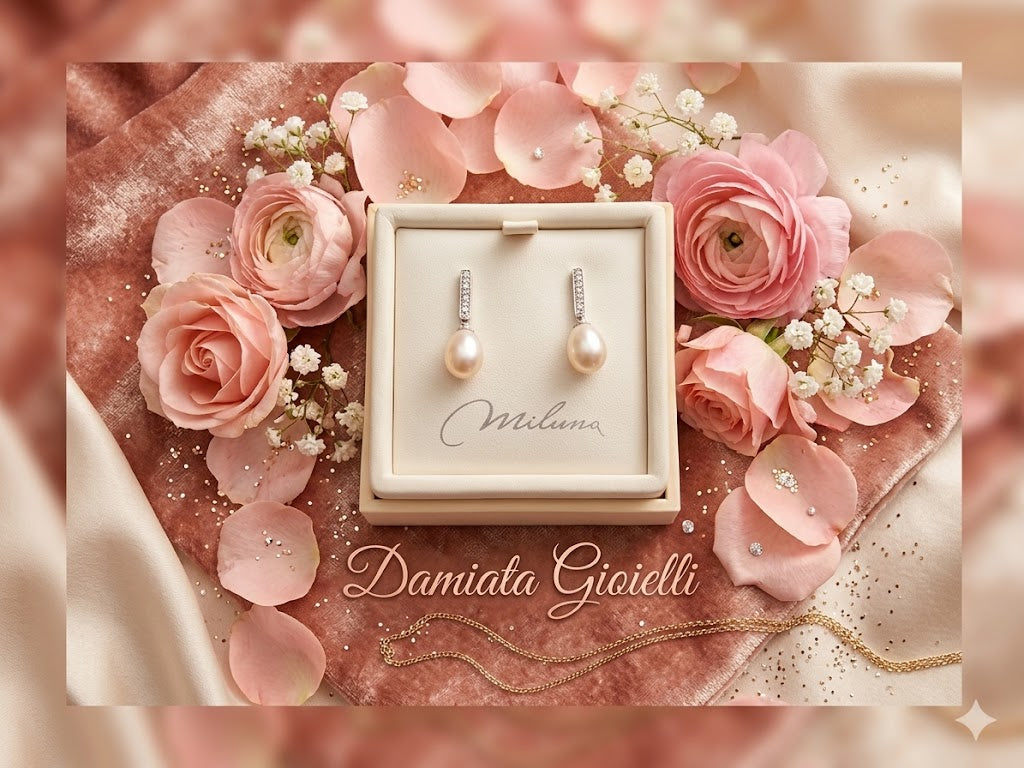 Orecchini donna Miluna in oro bianco, diamanti e perle PER525