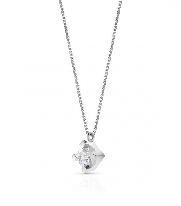 Collana punto luce donna Lucciole Gioielli in oro bianco e diamante PLGL002SI