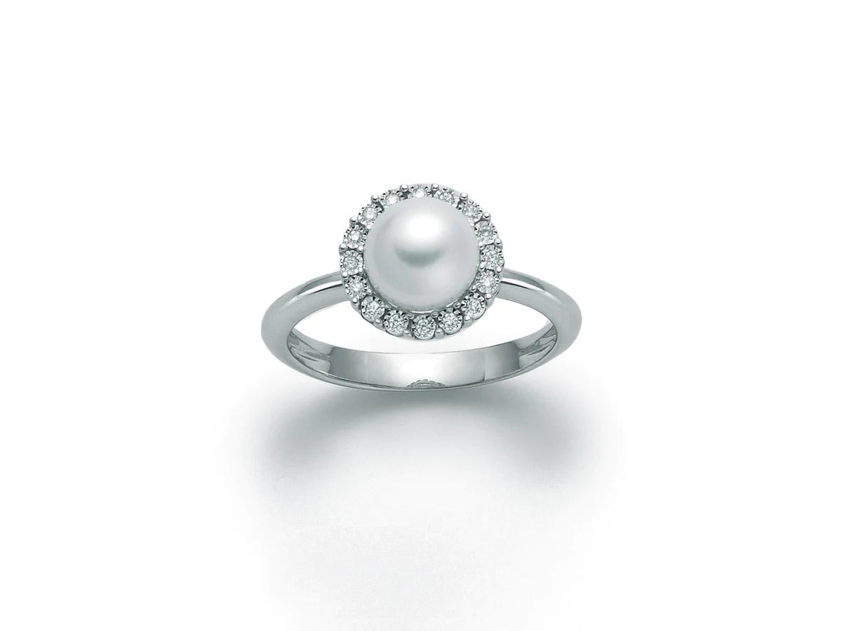 Anello donna Miluna in oro bianco, diamanti e perla PLI1632