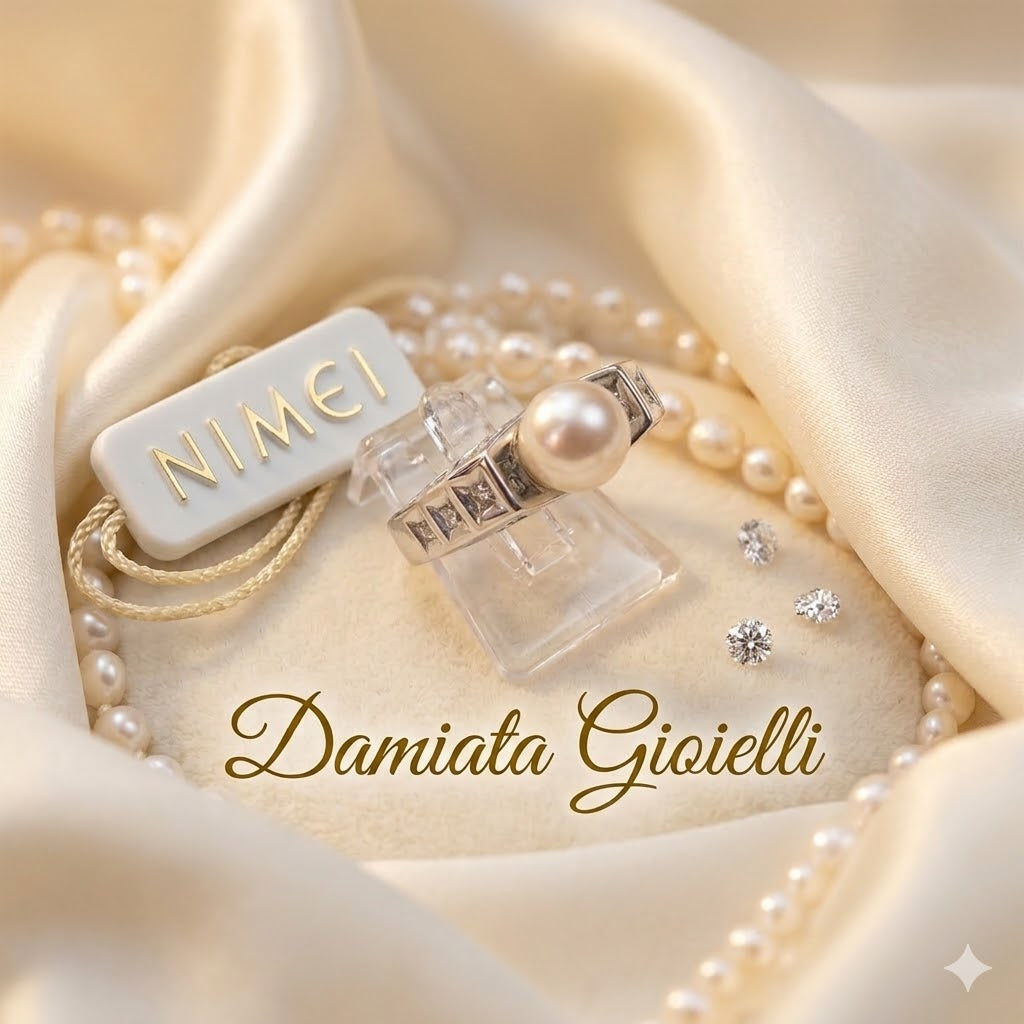Anello donna Nimei in oro bianco, diamanti e perla AKOYA PLI334