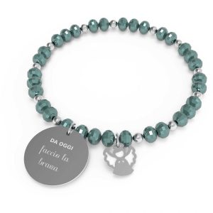 Bracciale elastico donna 10 Buoni Propositi in acciaio e cristalli B5250/E