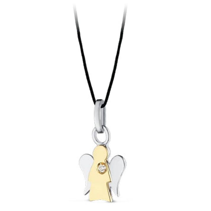Collana angelo donna Roberto Giannotti in oro giallo e bianco con diamante PZ670